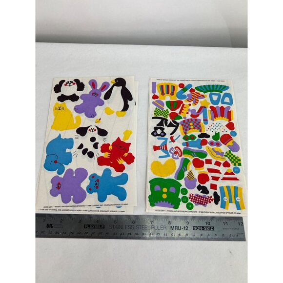 Vintage 1986 Animal & Accessories Stickers By Current Inc. 4 Sheets - Picture 5 of 7